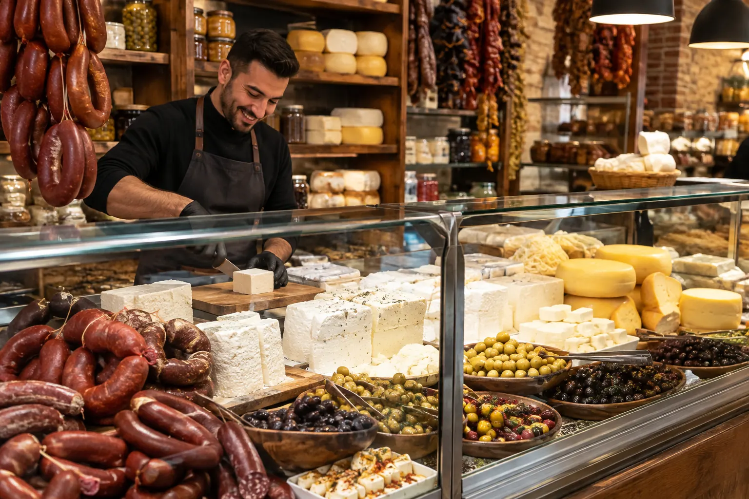 Deli counter at Istanbul Mediterranean Market
